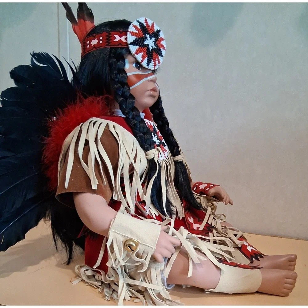 Timeless #1835/2500 Indian Doll With Covered Stick An Flute 18